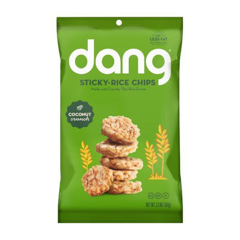Dang Sticky Rice Chips Coconut Crunch Front of Bag